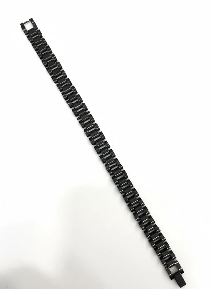 Siyah Çelik Erkek Çelik Bileklik Boy 21.5 Cm / En 1.0 Cm - Ebl0078 ürün görseli 1