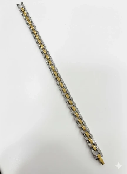 Rodyum- Çelik Erkek Çelik Bileklik Boy 21.5 Cm / En 0.8 Cm - Ebl0058 ürün görseli 1