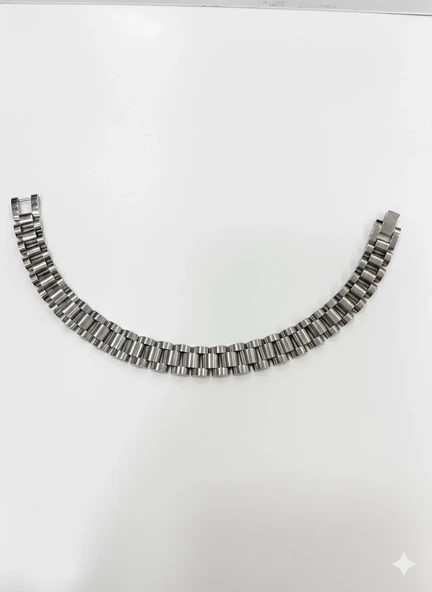 Rodyum Çelik Erkek Çelik Bileklik Boy 21.5 Cm / En 1.0 Cm - Ebl0039 ürün görseli 1