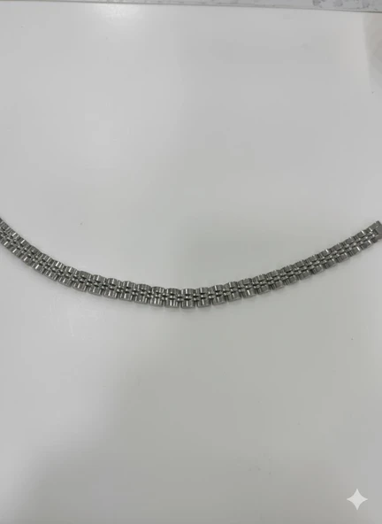 Rodyum Çelik Erkek Çelik Bileklik Boy 21.5 Cm / En 0.8 Mm - Ebl0037 ürün görseli 1