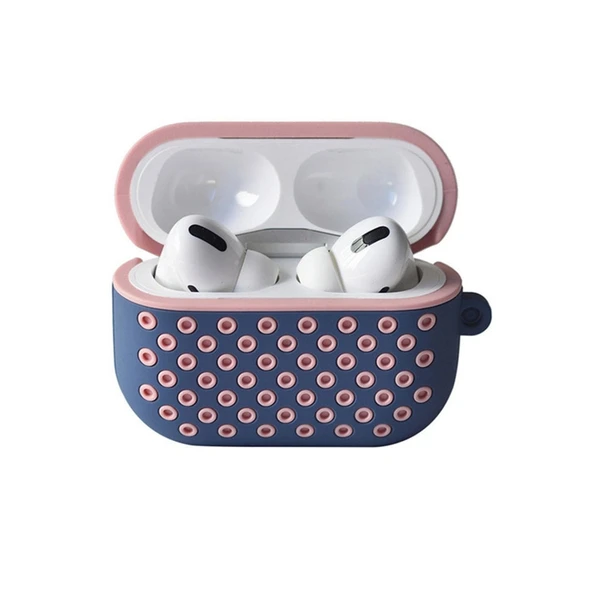 Apple Airpods Pro 2 (2.nesil) Spor Delikli Kılıf - Mavi-pembe ürün görseli 1