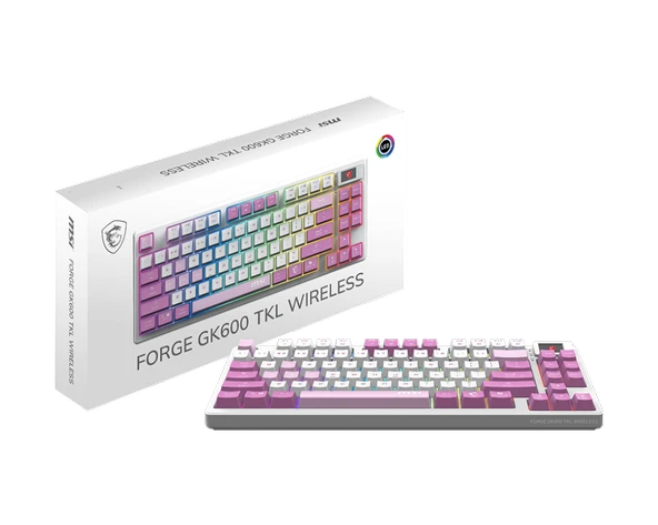 MSI FORGE GK600 TKL W VIOLET TR GAMING KLAVYE - Resim 5
