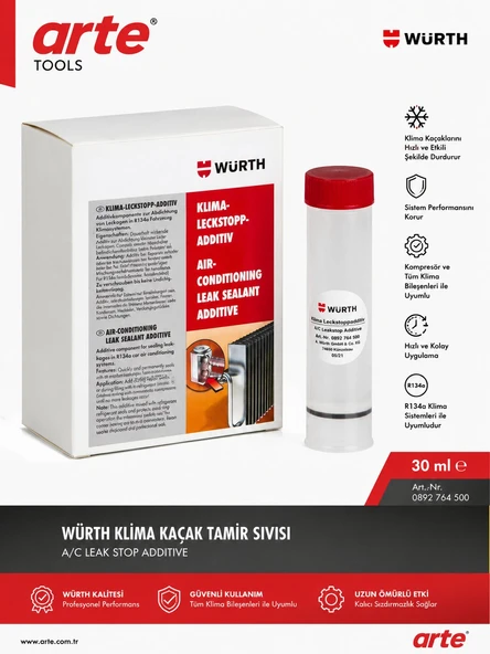 Würth Klima Kaçak Tamir Sıvısı 30 ml | Araç Klima Gaz Kaçak Önleyici | Profesyonel Klima Bakım Ürünü ürün görseli 1