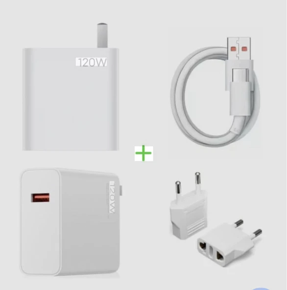 Xiaomi avrupa orjinal 120 watt sarj adaptörü ve kablosu ve adaptör başlık ürün görseli 1