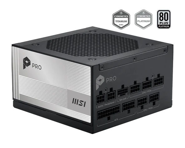 MSI PRO A850PL PCIE5 850W 80+ PLATINUM PSU ürün görseli 1