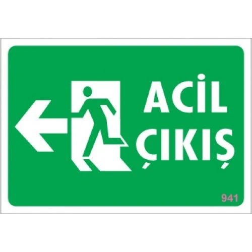 Pvc Levha quot;Acil Çıkışquot; 17,5*25 cm ürün görseli 1