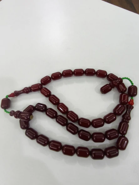 Zeyzun Usta Bilek Boy Efe Maskot Sıkma Kehribar Tespih 16x1 mm Kapsül Kesim ürün görseli 1