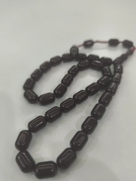 Zeyzun Usta İmzalı Sıkma Kehribar Tespih 9x13 mm Kapsül Kesim ürün görseli 1