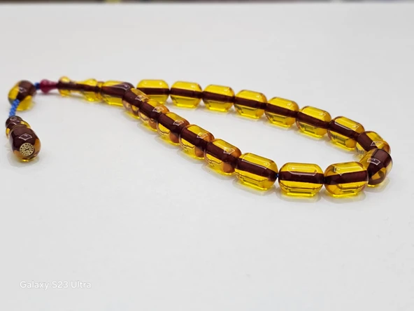 Zeyzun Usta Bilek Boy Efe Maskot Sıkma Kehribar Tespih 16x11 mm Kapsül Kesim ürün görseli 1