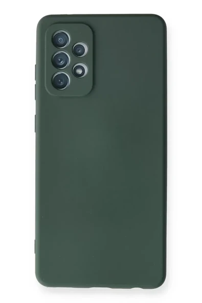 Newface Samsung Galaxy A72 Kılıf Nano içi Kadife Silikon - Koyu Yeşil ürün görseli 1