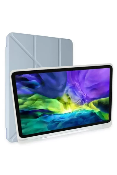 Newface Apple iPad 10.2 (8.nesil) Kılıf Kalemlikli Mars Tablet Kılıfı - Mavi ürün görseli 1