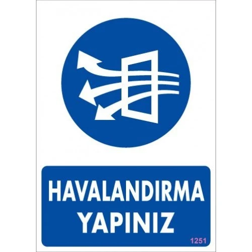 Pvc Levha quot;Havalandırma Yapınızquot; 25*35 cm ürün görseli 1