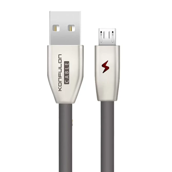 Konfulon S53 Led Işıklı Micro USB Kablo 1M 3A - Siyah - Resim 3