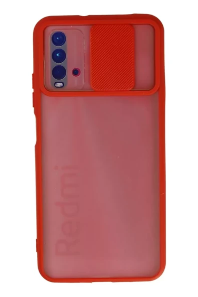 Newface Xiaomi Redmi 9T Kılıf Palm Buzlu Kamera Sürgülü Silikon - Kırmızı ürün görseli 1