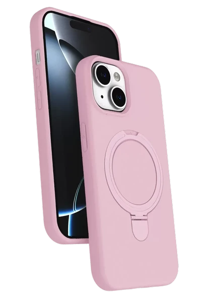 Newface Apple iPhone 14 Regal Magsafe Standlı Kapak - Açık Pembe ürün görseli 1