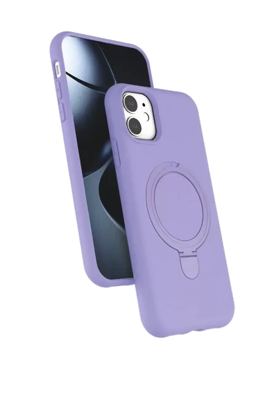 Newface Apple iPhone 11 Regal Magsafe Standlı Kapak - Lila ürün görseli 1