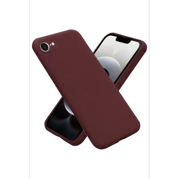 Newface Apple iPhone 16E Kılıf First Silikon - Bordo - Resim 2