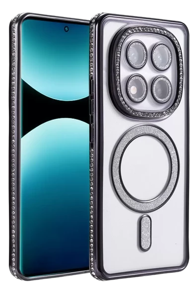 Newface Xiaomi Redmi Note 15 4G Joke Simli Magneticsafe Kılıf - Siyah ürün görseli 1