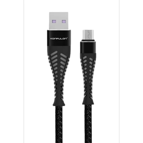 Konfulon S61 Micro USB Kablo 1.2M 2.1A - Siyah - Resim 3