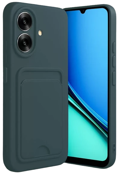 Newface Realme Note 60 Kelvin Kartvizitli Silikon - Koyu Yeşil ürün görseli 1