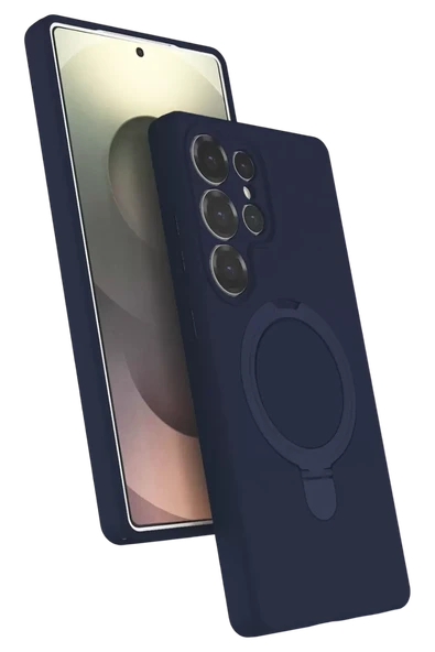 Newface Samsung Galaxy S25 Ultra Regal Magsafe Standlı Kapak - Lacivert ürün görseli 1
