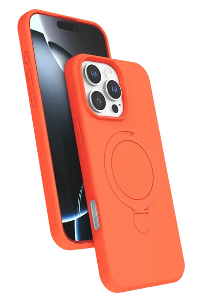 Newface Apple iPhone 16 Pro Max Regal Magsafe Standlı Kapak - Turuncu ürün görseli 1