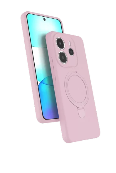 Newface Xiaomi Redmi Note 14 4G Regal Magsafe Standlı Kapak - Açık Pembe ürün görseli 1