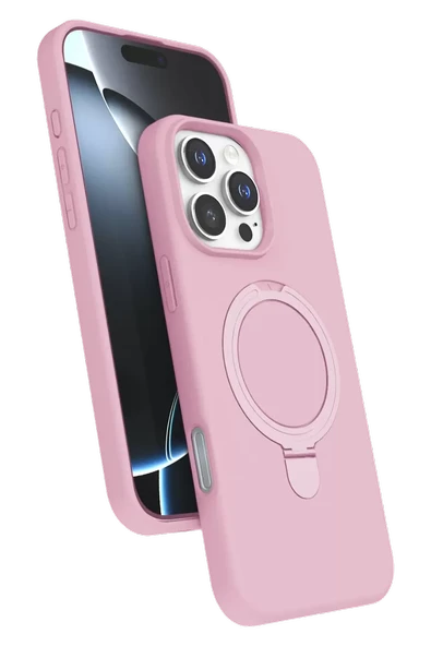 Newface Apple iPhone 16 Pro Max Regal Magsafe Standlı Kapak - Açık Pembe ürün görseli 1