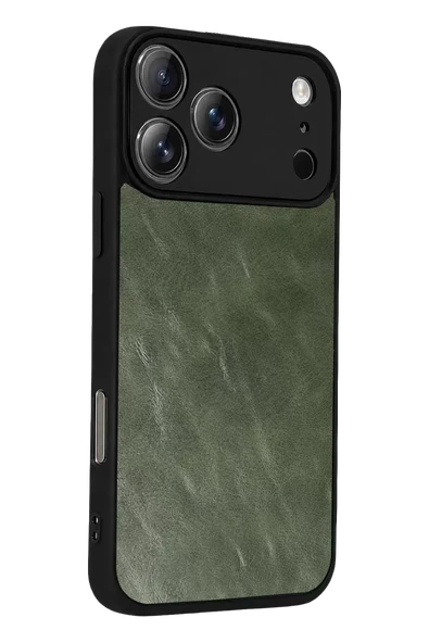 Newface Apple iPhone 17 Pro Max Aras Deri Kapak - Yeşil - Resim 3