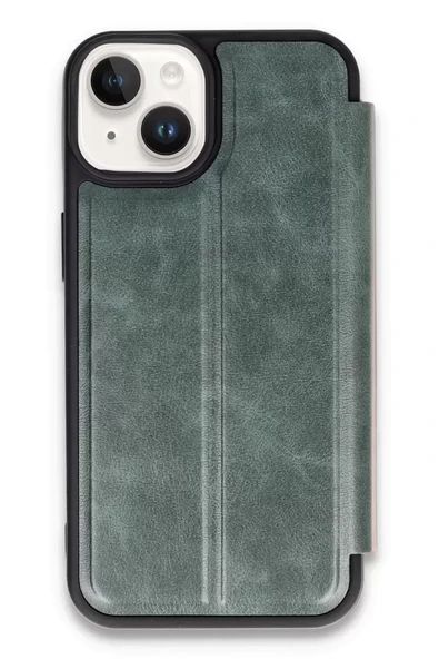 Newface Apple iPhone 14 Kılıf Flip Cover - Koyu Yeşil ürün görseli 1