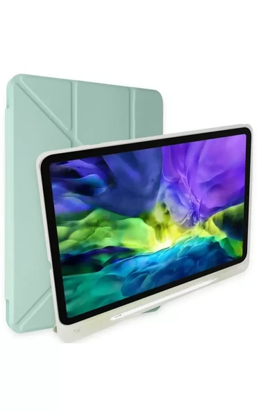 Newface Apple iPad 2022 10.9 (10.nesil) Kılıf Kalemlikli Mars Tablet Kılıfı - Açık Yeşil ürün görseli 1