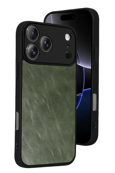 Newface Apple iPhone 17 Pro Max Aras Deri Kapak - Yeşil ürün görseli 1