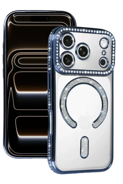 Newface Apple iPhone 17 Pro Joke Simli Magneticsafe Kılıf - Mavi ürün görseli 1