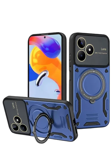 Newface Realme C53 Kılıf Joy Lens Standlı Kapak - Lacivert ürün görseli 1