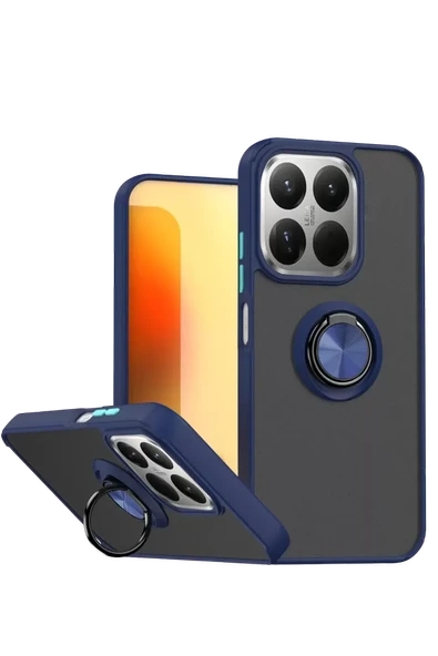 Newface Xiaomi Mi 15T Montreal Yüzüklü Silikon Kapak - Lacivert ürün görseli 1
