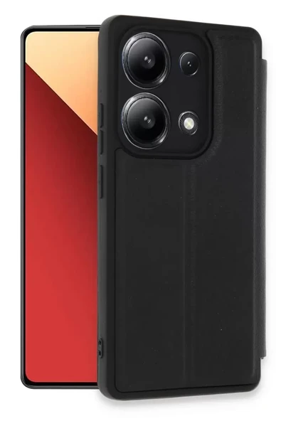 Newface Xiaomi Redmi Note 13 4G Kılıf Flip Cover - Siyah ürün görseli 1