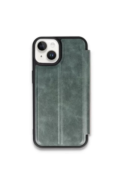 Newface Apple iPhone 15 Kılıf Flip Cover - Koyu Yeşil ürün görseli 1
