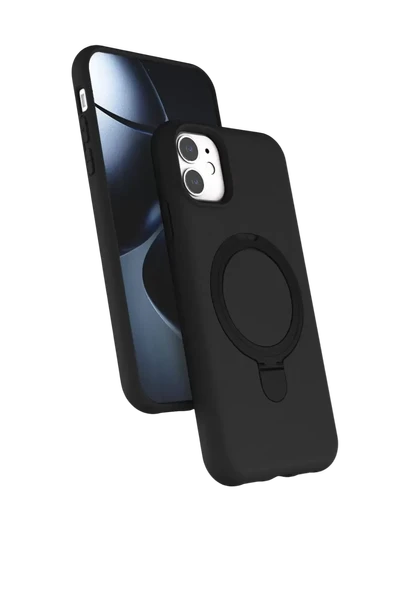 Newface Apple iPhone 11 Regal Magsafe Standlı Kapak - Siyah ürün görseli 1