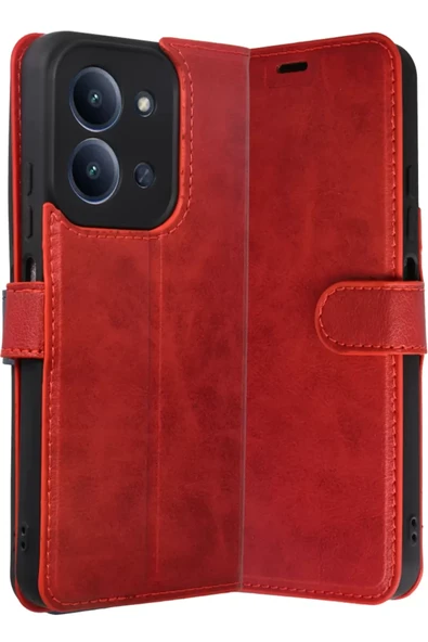Newface Xiaomi Redmi 15C 4G Trend S Plus Kapaklı Kılıf - Kırmızı ürün görseli 1