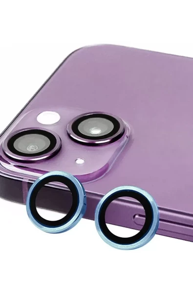 Newface Apple iPhone 14 Raze Metal Kamera Lens - Mavi ürün görseli 1