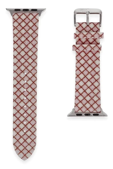 Newface Apple Watch 42mm Karo Motif Kordon - Pembe ürün görseli 1