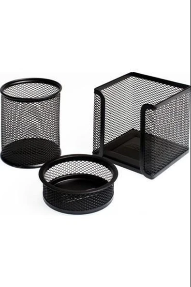 Mas Bion Perfore 3 Lü Masaüstü Set Tepside Siyah 9305S (12 Li Paket) ürün görseli 1