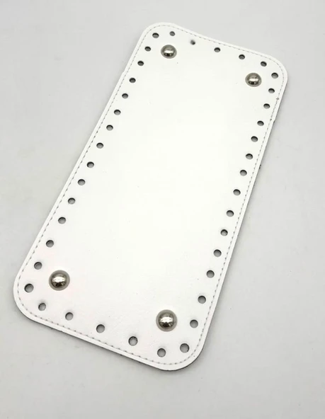 Çanta Aksesuar Suni Deri Beyaz Renk DikdörtgenTaban 25X12 Cm Silvery Metalli ürün görseli 1