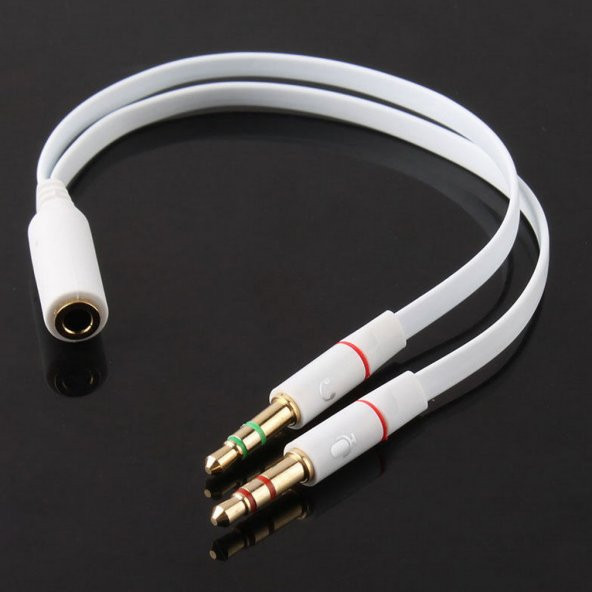 2 ERKEK STEREO 1 DİŞİ STEREO MİKROFONLU KULAKLIK KABLOSU ürün görseli 1
