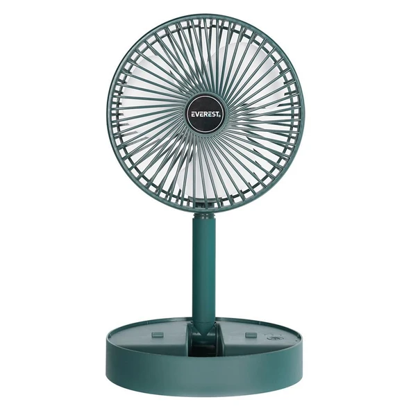 Everest EFN-605 Masaüstü Şarj Edilebilir Yeşil 800mAh Usb Fan ürün görseli 1
