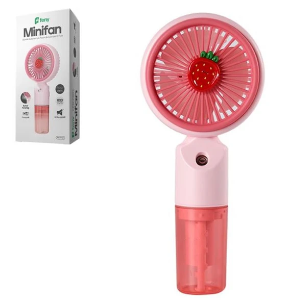 Feny FN-F50 Pembe Kademeli Ultra Sessiz Buharlı Şarjlı 800Mah Mini El Fanı ürün görseli 1