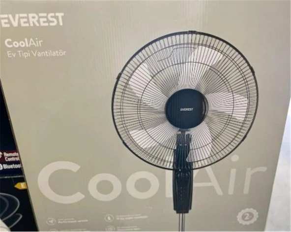Everest Fan11 CoolAir Siyah-Gri 45w 5 Kanat 3 Kademe 1200RPM ürün görseli 1