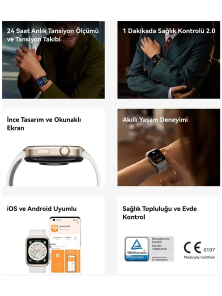 Huawei Watch D2 Siyah Akıllı Saat - Resim 4