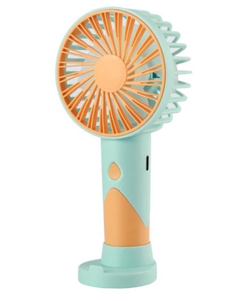Feny FN-F20 Mavi-Turuncu Minifan Kademeli Ultra Sessiz Şarjlı Taşınabilir 500Mah Mini El Fanı ürün görseli 1