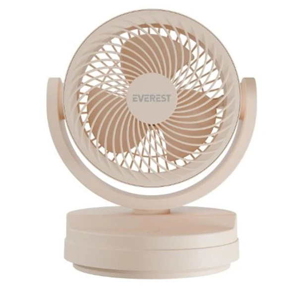 Everest EFN-509 Krem- Kahve 7 İnç 3 Kademeli 2100 RPM Hız Duvar Tıpı Ve Masaüstü Usb Fan ürün görseli 1